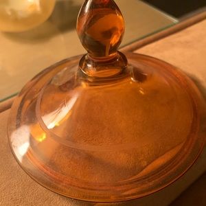 Beautiful amber colored candy dish